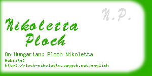 nikoletta ploch business card